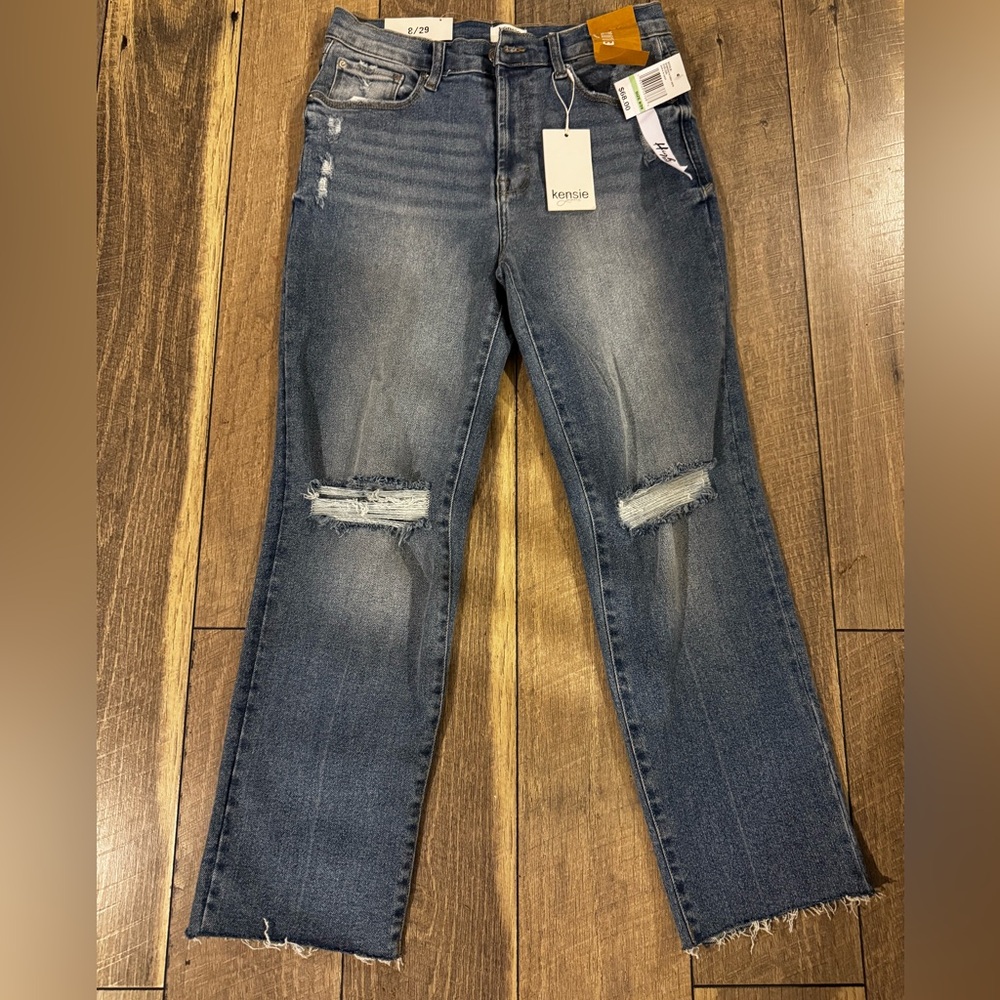 Kensie Vintage Luxe Slim High Rise Jeans – Distressed – 8 / 29 – NWT